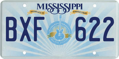 MS license plate BXF622