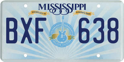 MS license plate BXF638