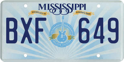 MS license plate BXF649
