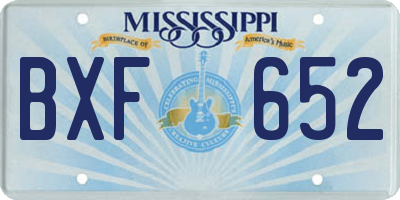 MS license plate BXF652