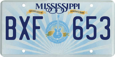 MS license plate BXF653