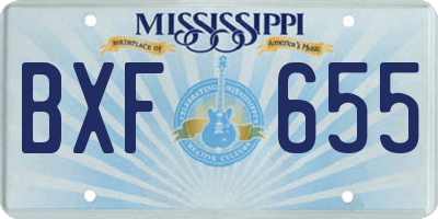 MS license plate BXF655