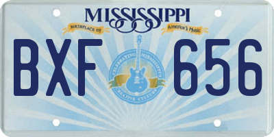 MS license plate BXF656