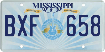 MS license plate BXF658