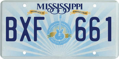 MS license plate BXF661