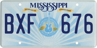 MS license plate BXF676