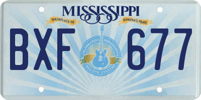 MS license plate BXF677