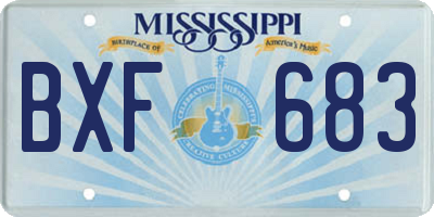 MS license plate BXF683
