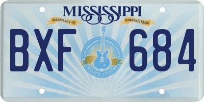MS license plate BXF684