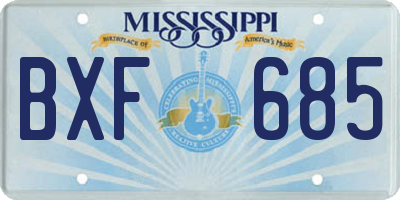 MS license plate BXF685