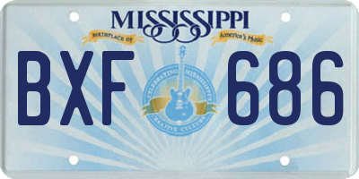 MS license plate BXF686