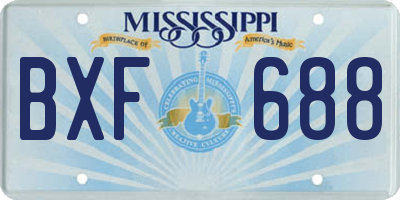 MS license plate BXF688