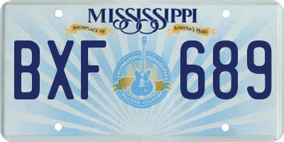 MS license plate BXF689