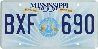 MS license plate BXF690