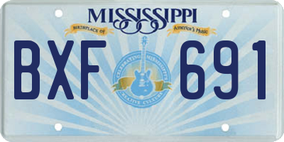 MS license plate BXF691