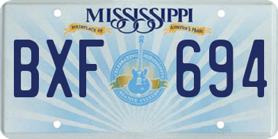MS license plate BXF694