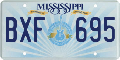 MS license plate BXF695