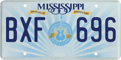 MS license plate BXF696