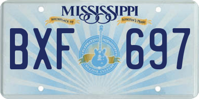 MS license plate BXF697