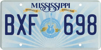 MS license plate BXF698