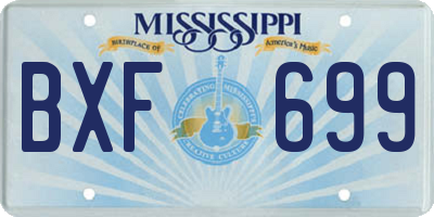 MS license plate BXF699