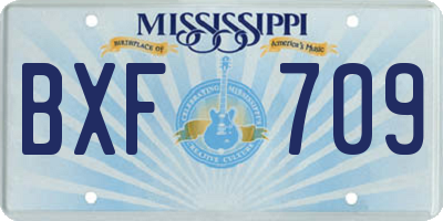 MS license plate BXF709