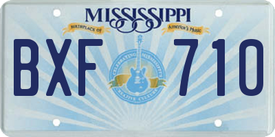 MS license plate BXF710