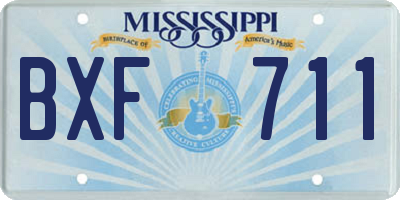 MS license plate BXF711