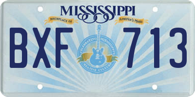 MS license plate BXF713