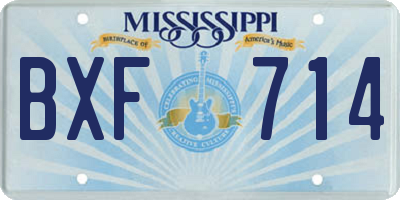 MS license plate BXF714