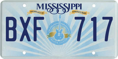 MS license plate BXF717