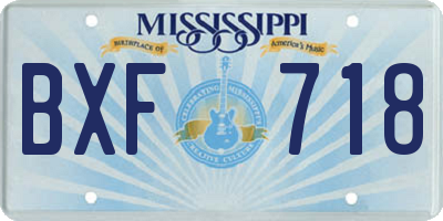 MS license plate BXF718