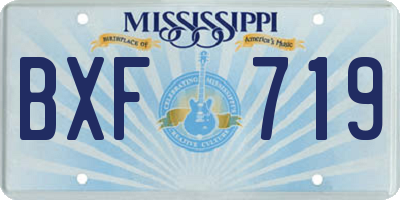 MS license plate BXF719