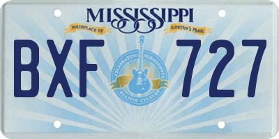 MS license plate BXF727