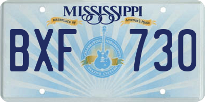 MS license plate BXF730