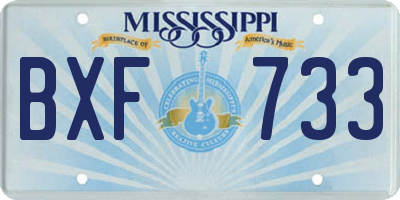 MS license plate BXF733