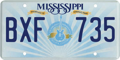 MS license plate BXF735