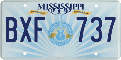 MS license plate BXF737