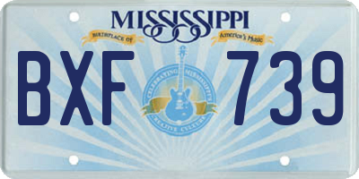 MS license plate BXF739