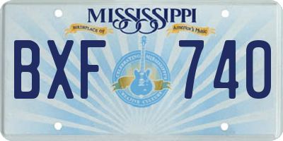 MS license plate BXF740
