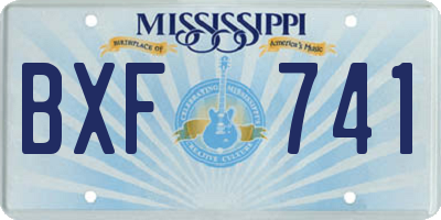 MS license plate BXF741
