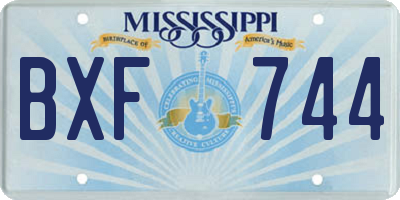 MS license plate BXF744