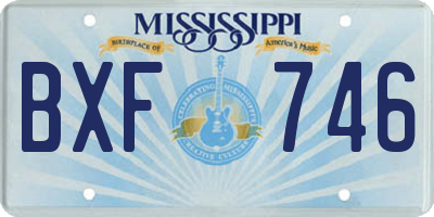 MS license plate BXF746