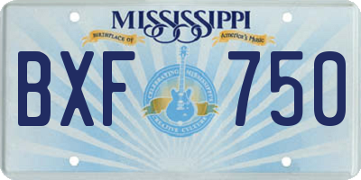 MS license plate BXF750