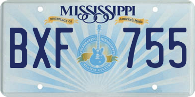 MS license plate BXF755