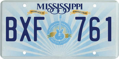 MS license plate BXF761