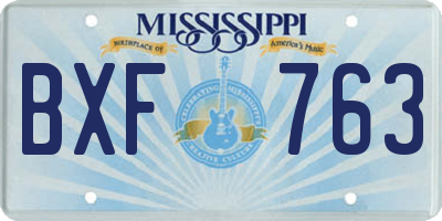 MS license plate BXF763