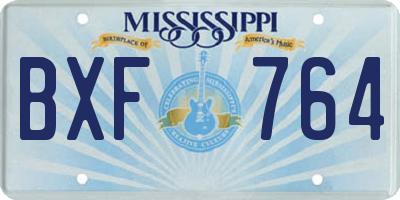 MS license plate BXF764