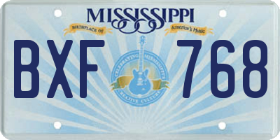 MS license plate BXF768