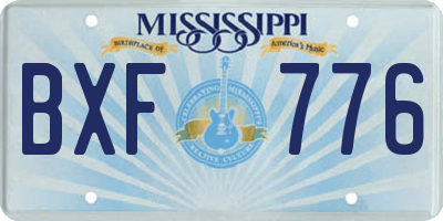 MS license plate BXF776